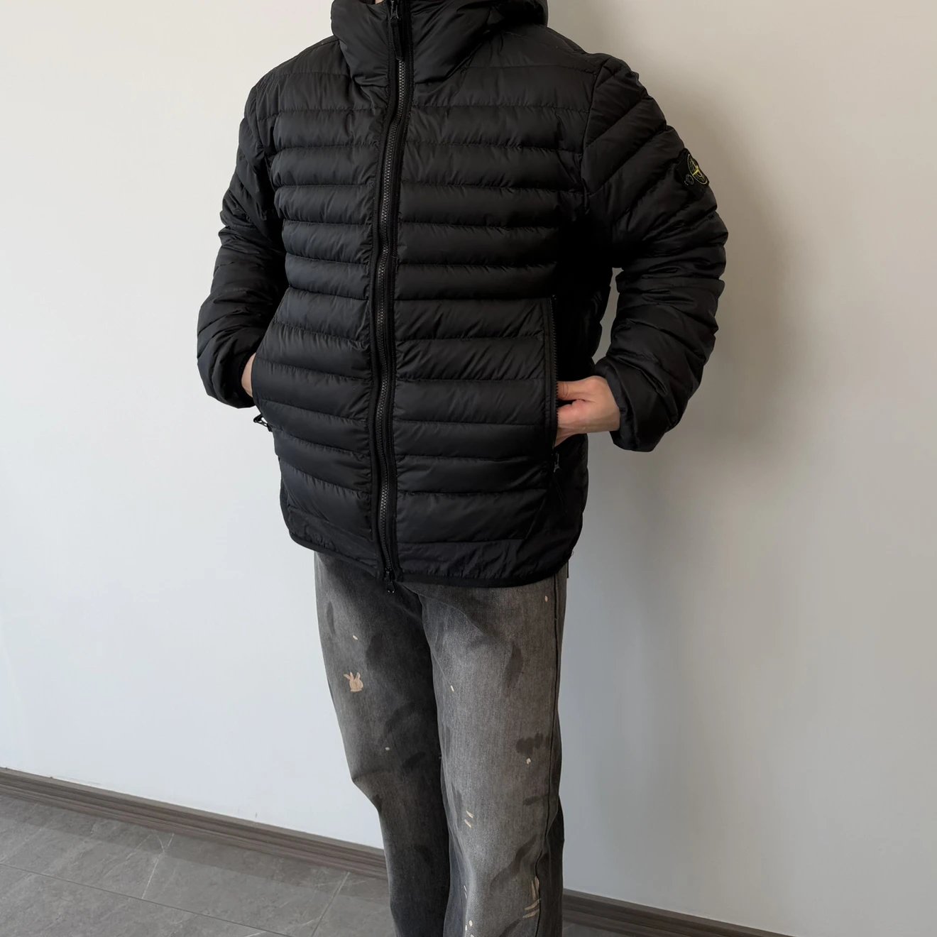 RD-C321 · Lightweight Recycled-Nylon Hooded Down Jacket showcase view 1