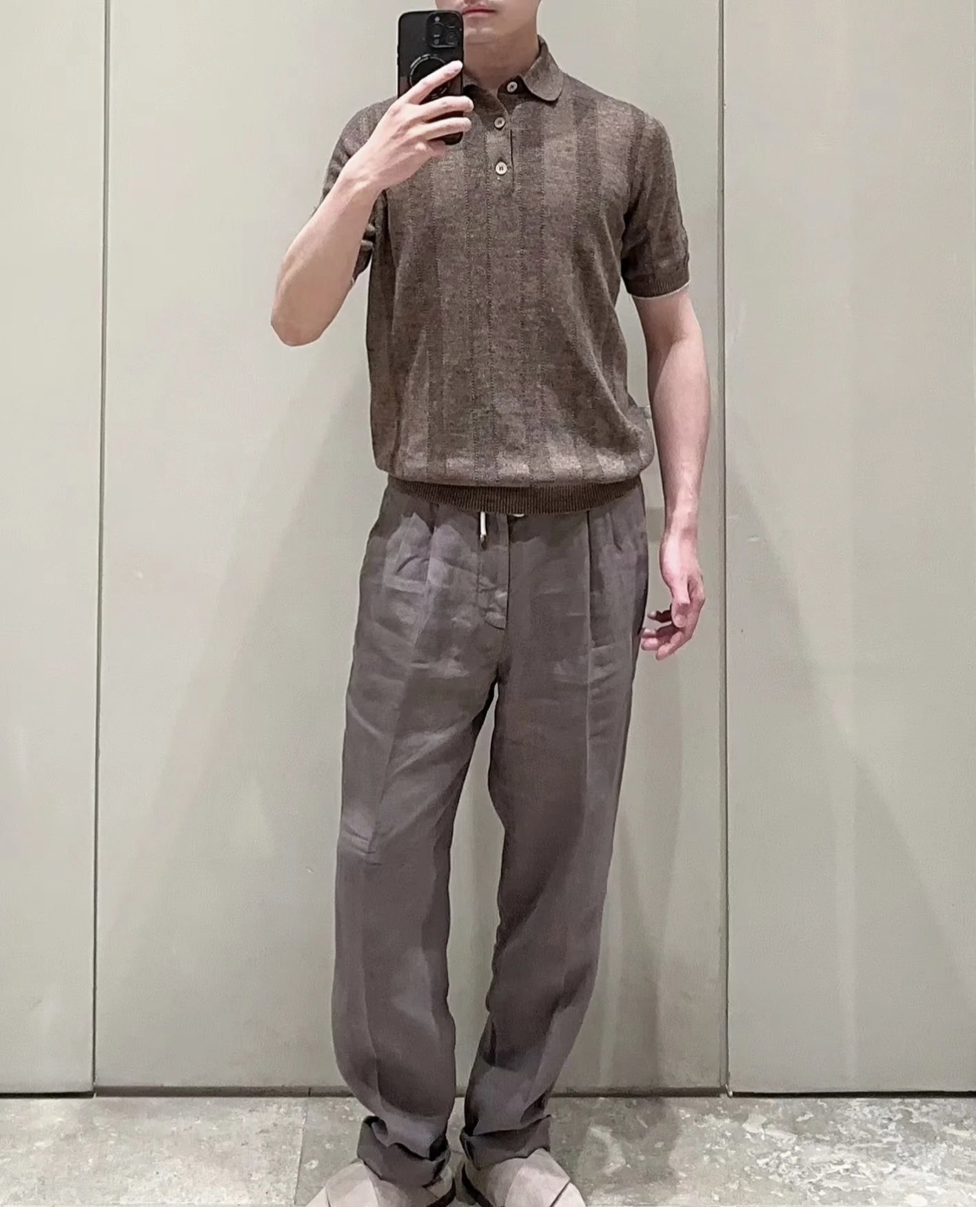 RD-C103 · Wide-Rib Cotton-Linen Knit Polo showcase view 8