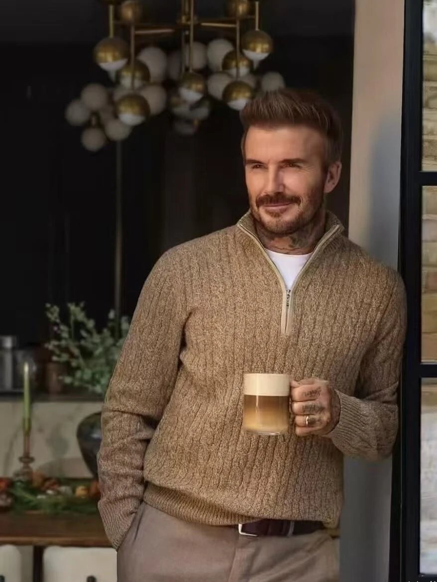 RD-C368 · Cashmere-Blend Cable-Knit Half-Zip Sweater showcase view 8