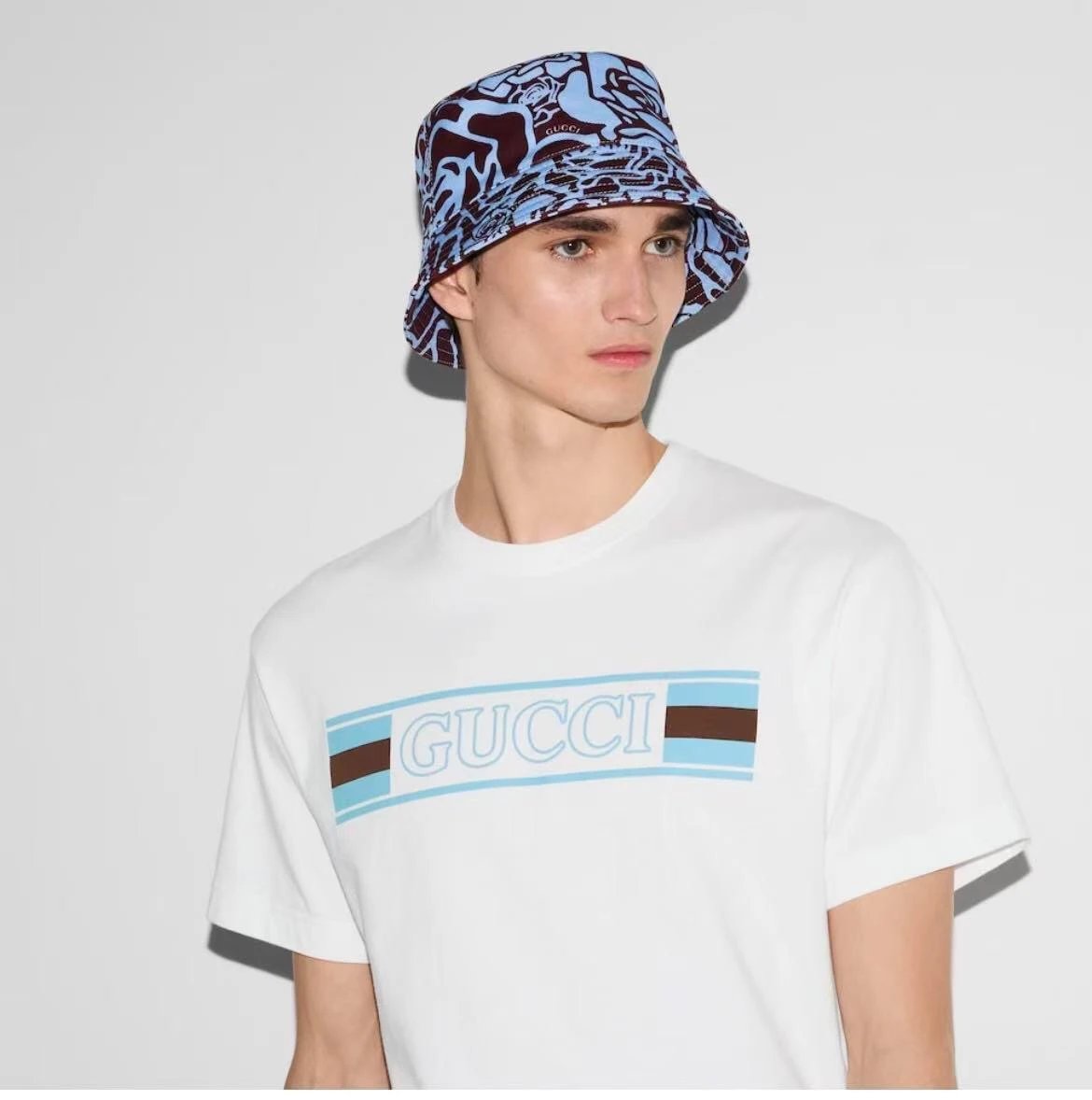 RD-C091 · Graphic Knit-Cotton T-Shirt in White showcase view 1