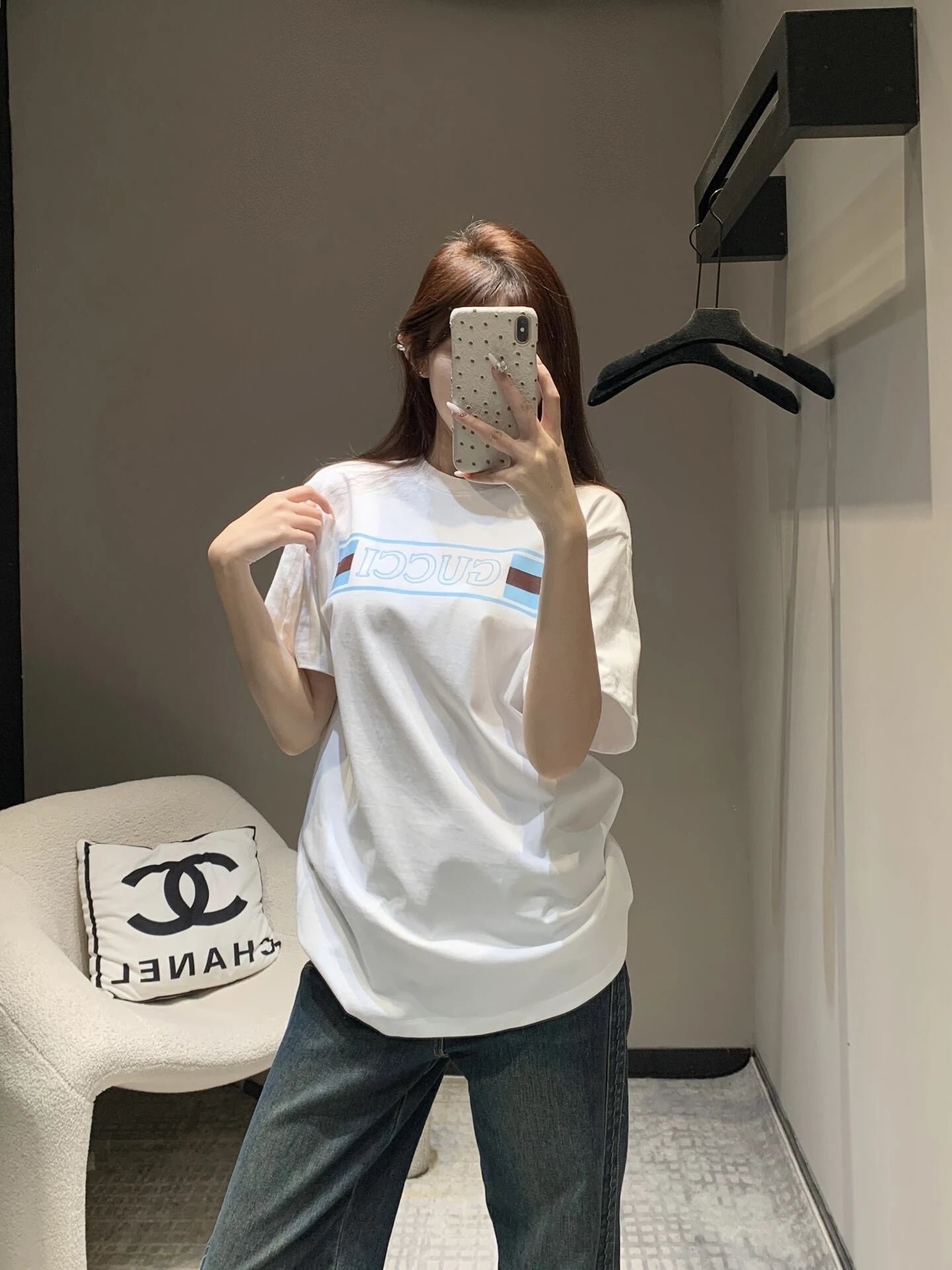 RD-C091 · Graphic Knit-Cotton T-Shirt in White showcase view 2