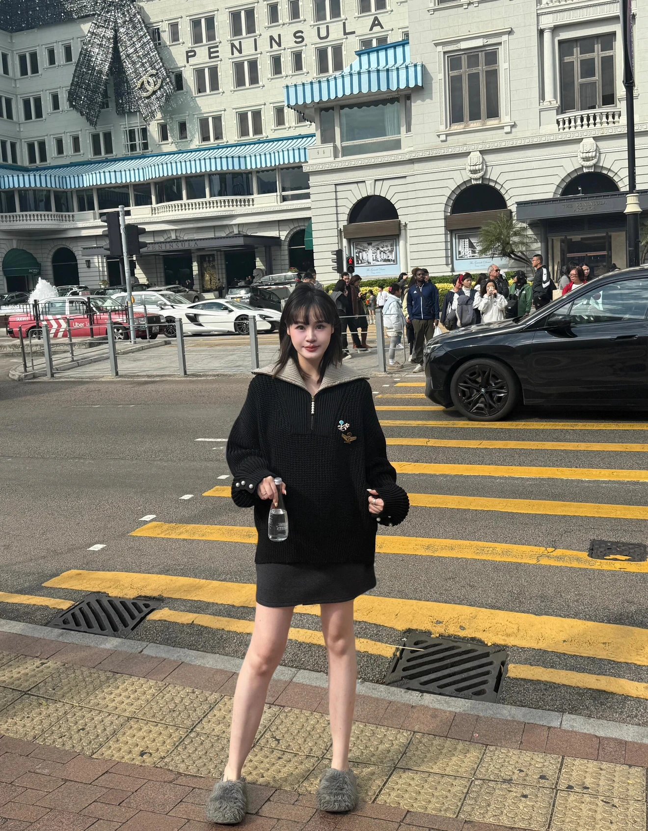 RD-C369 · Mercerized Wool Half-Zip Pearl Sweater showcase view 2