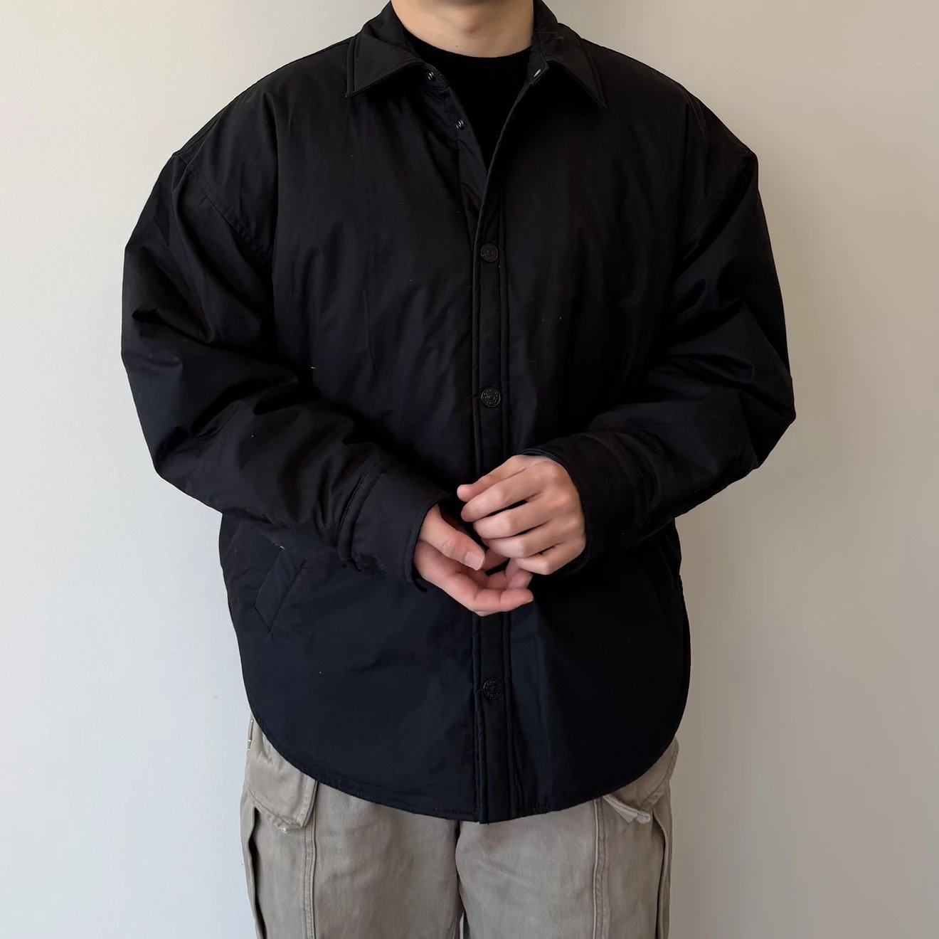 RD-C228 · Embroidered Logo Padded Shirt Jacket showcase view 1