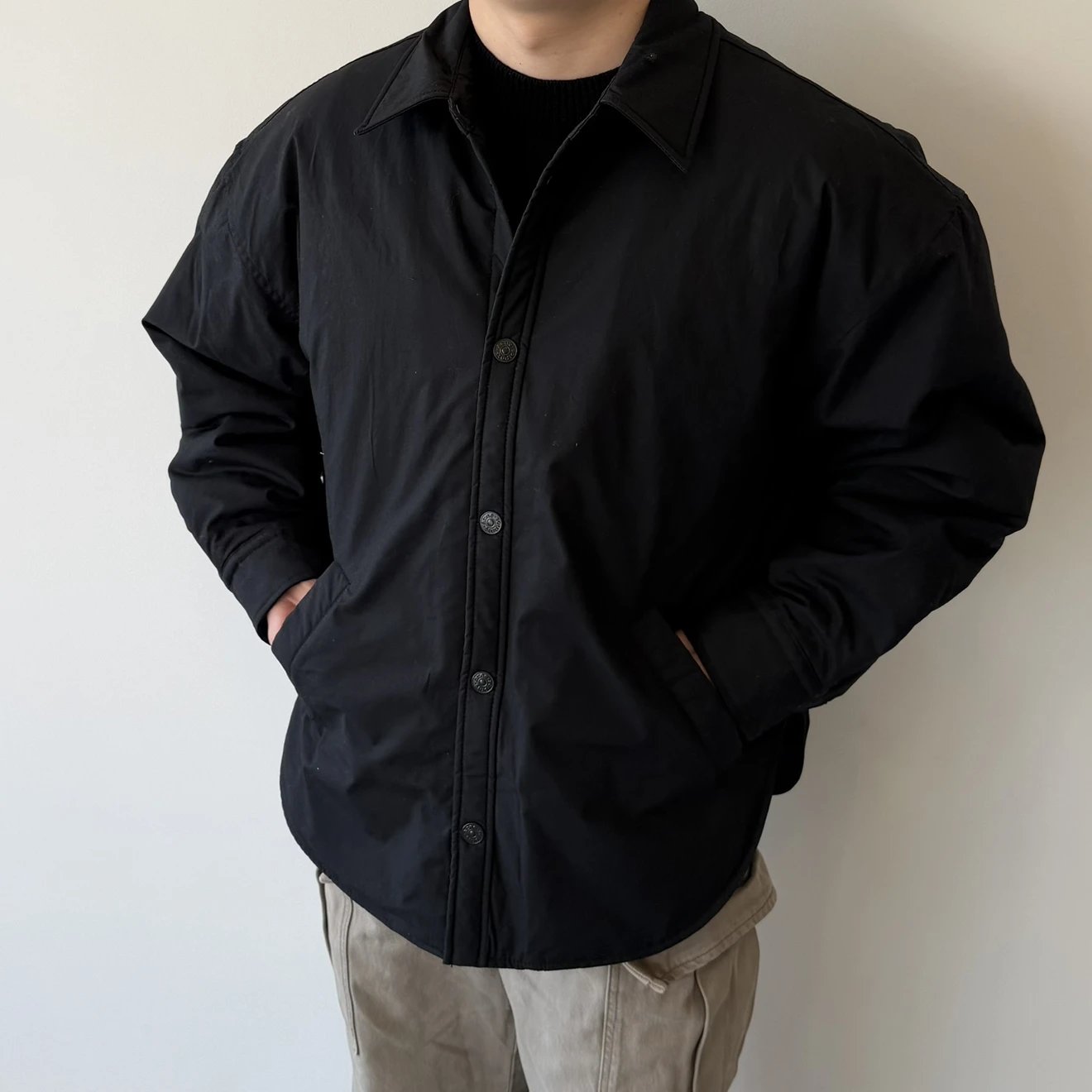 RD-C228 · Embroidered Logo Padded Shirt Jacket showcase view 3
