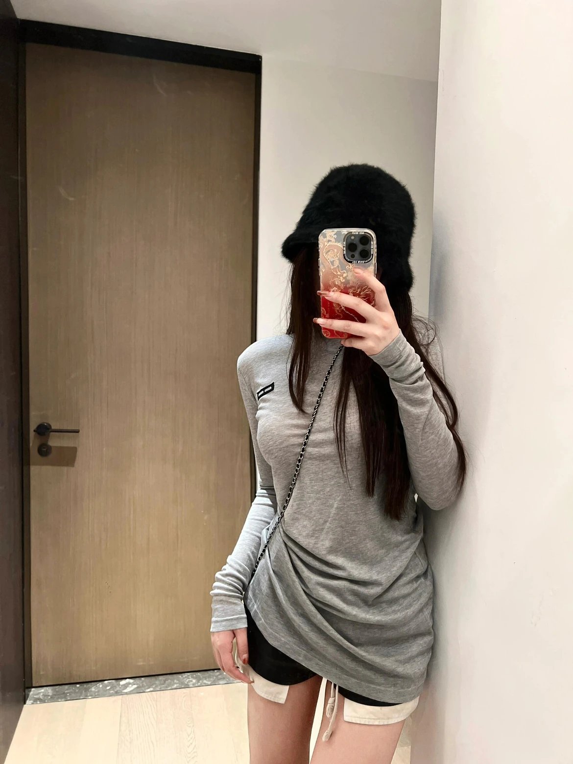 RD-C397 · Heather Grey Long-Sleeve T-Shirt showcase view 3