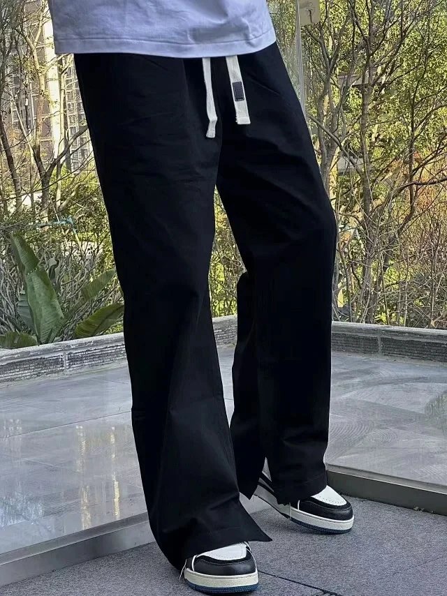 RD-C416 · Leather-Label Cotton Wide-Leg Trousers showcase view 11