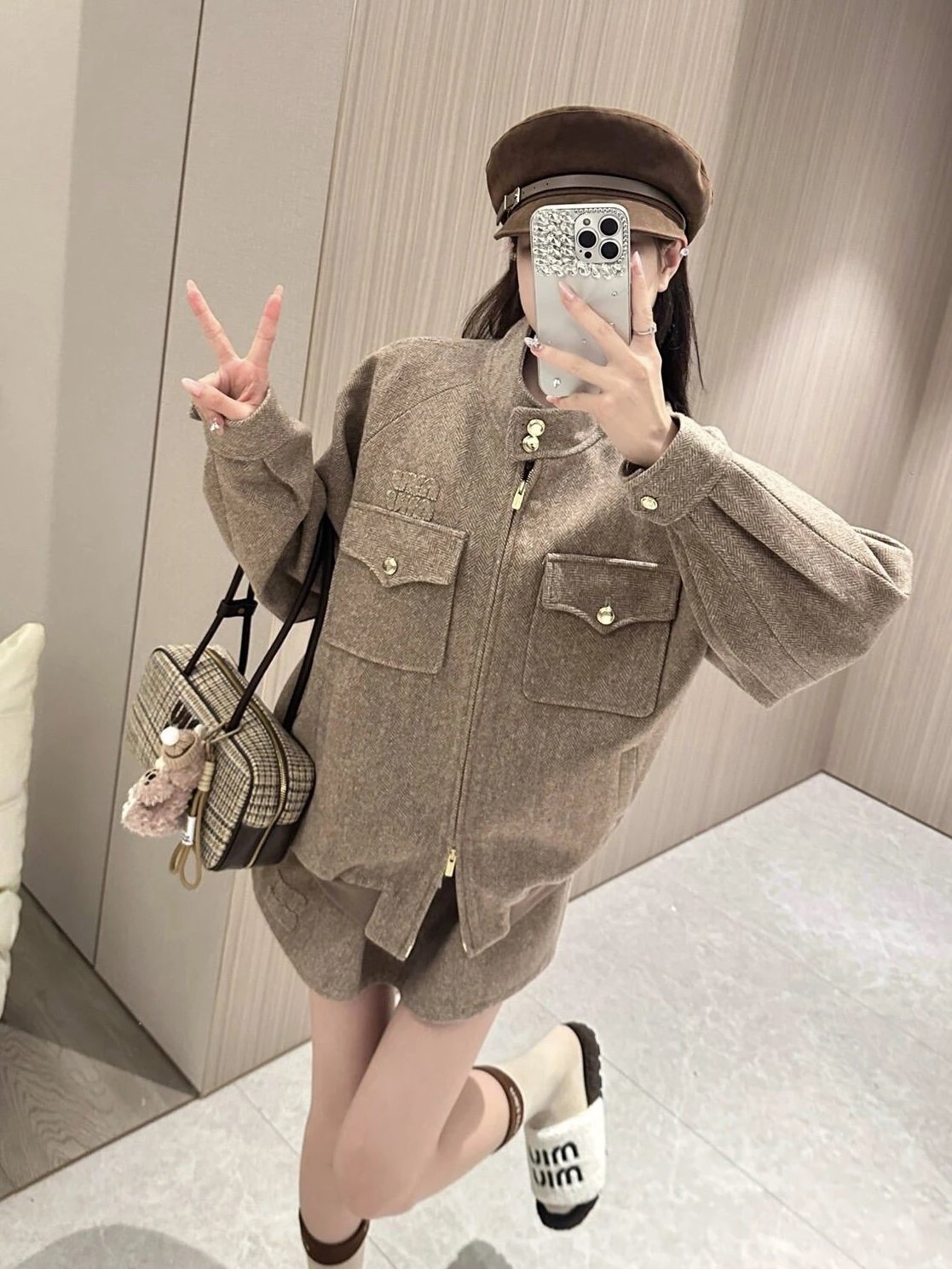 RD-C229 · Herringbone Stand-Collar Zip Jacket showcase view 7