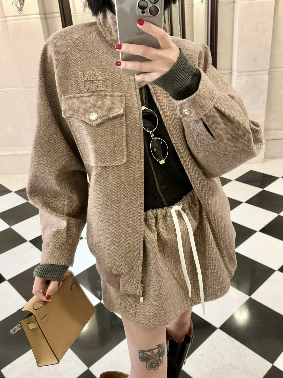 RD-C229 · Herringbone Stand-Collar Zip Jacket showcase view 12