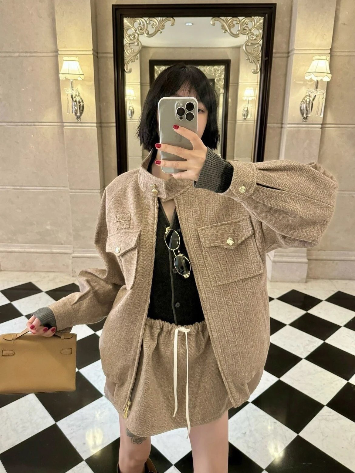 RD-C229 · Herringbone Stand-Collar Zip Jacket showcase view 14