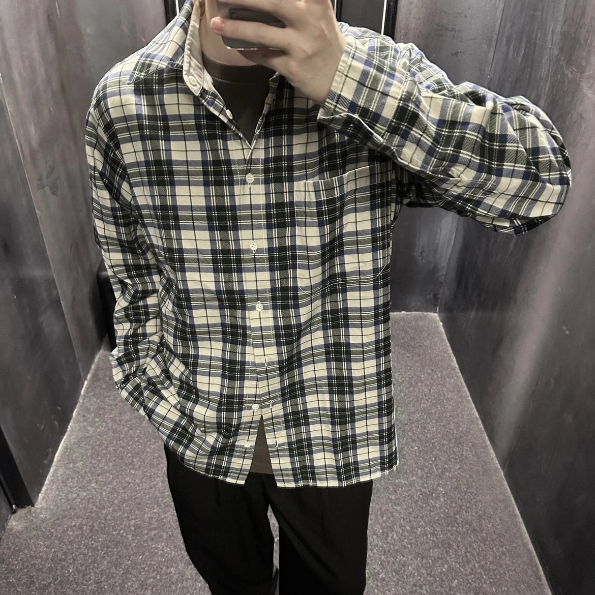 RD-C337 · Reversible Patchwork Check Shirt showcase view 1