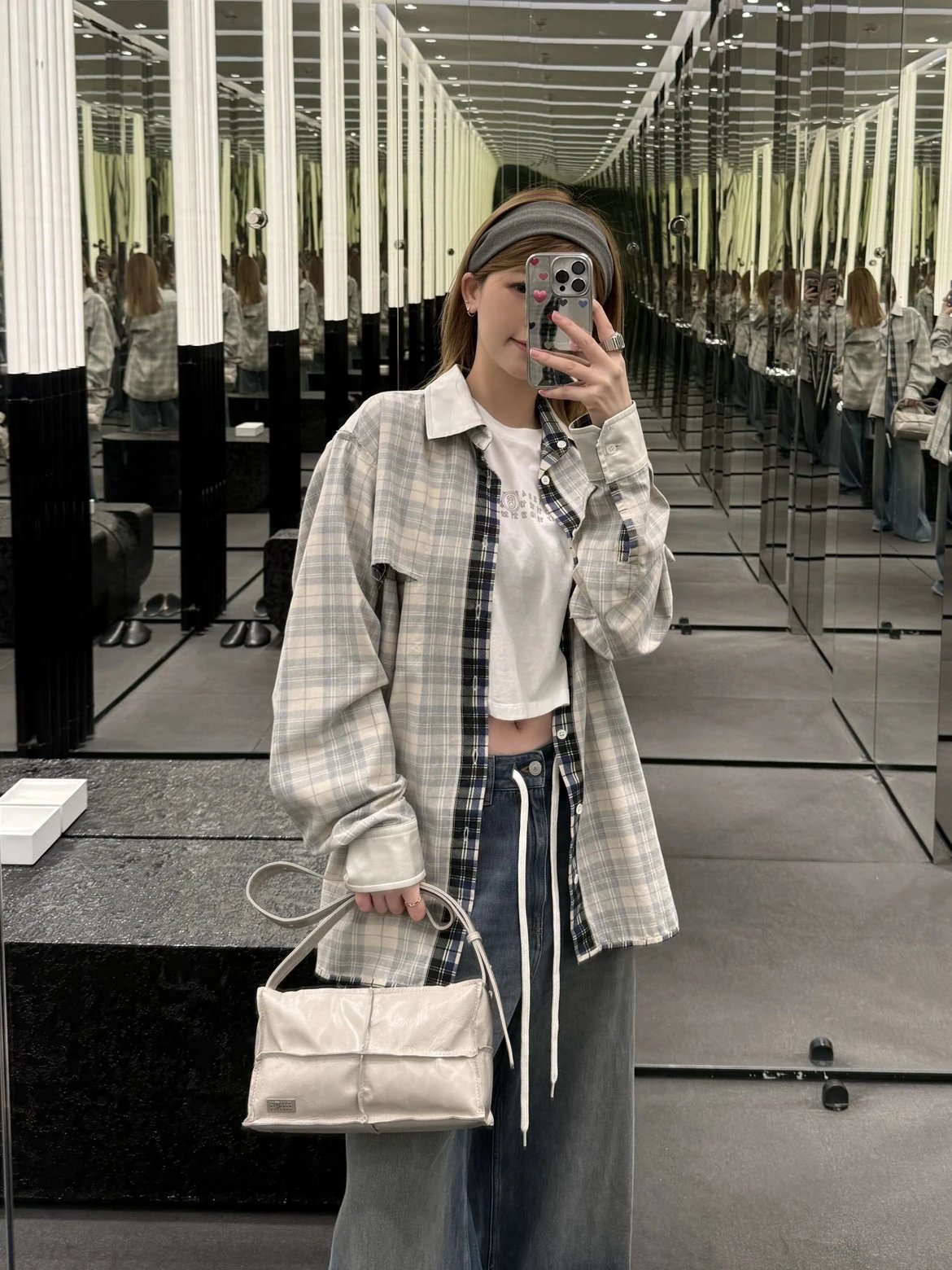 RD-C337 · Reversible Patchwork Check Shirt showcase view 4