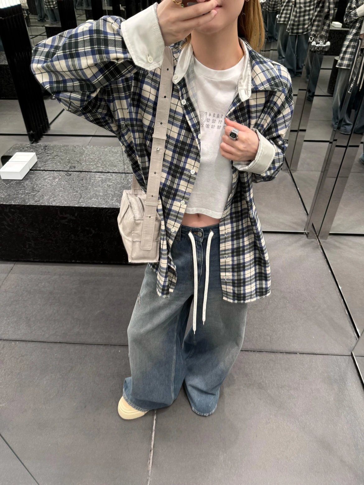 RD-C337 · Reversible Patchwork Check Shirt showcase view 5