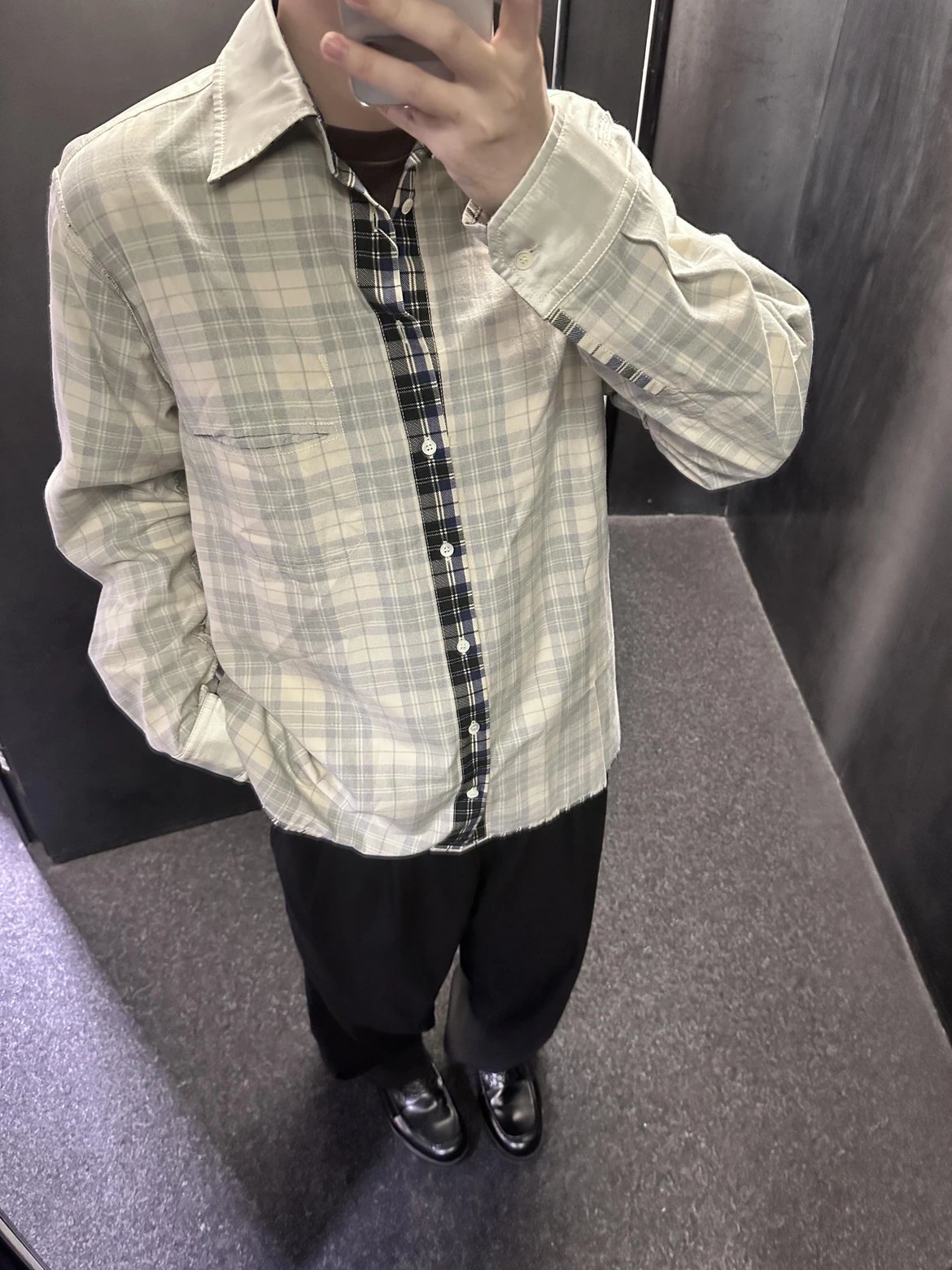 RD-C337 · Reversible Patchwork Check Shirt showcase view 9