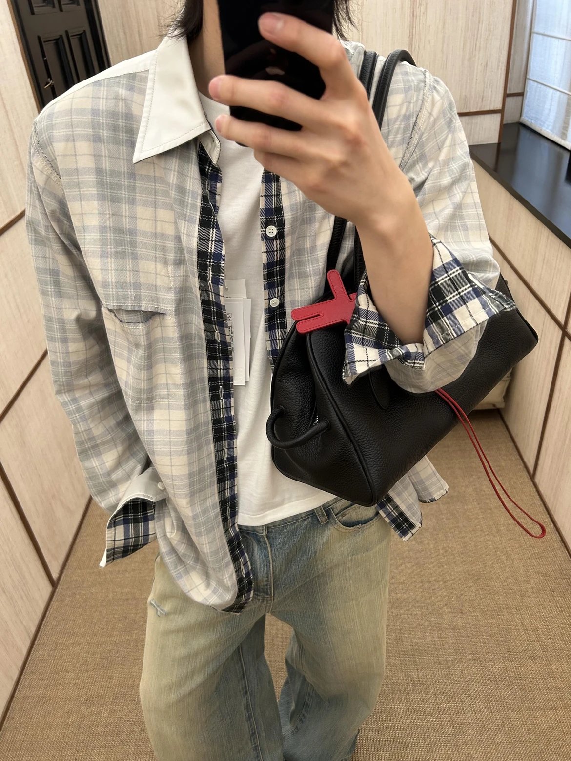 RD-C337 · Reversible Patchwork Check Shirt showcase view 10