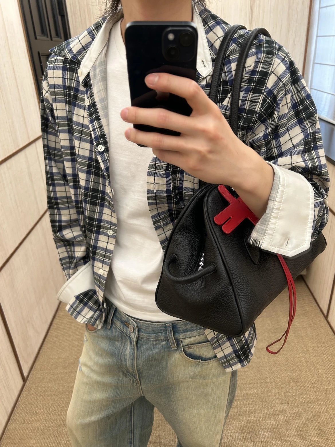 RD-C337 · Reversible Patchwork Check Shirt showcase view 11