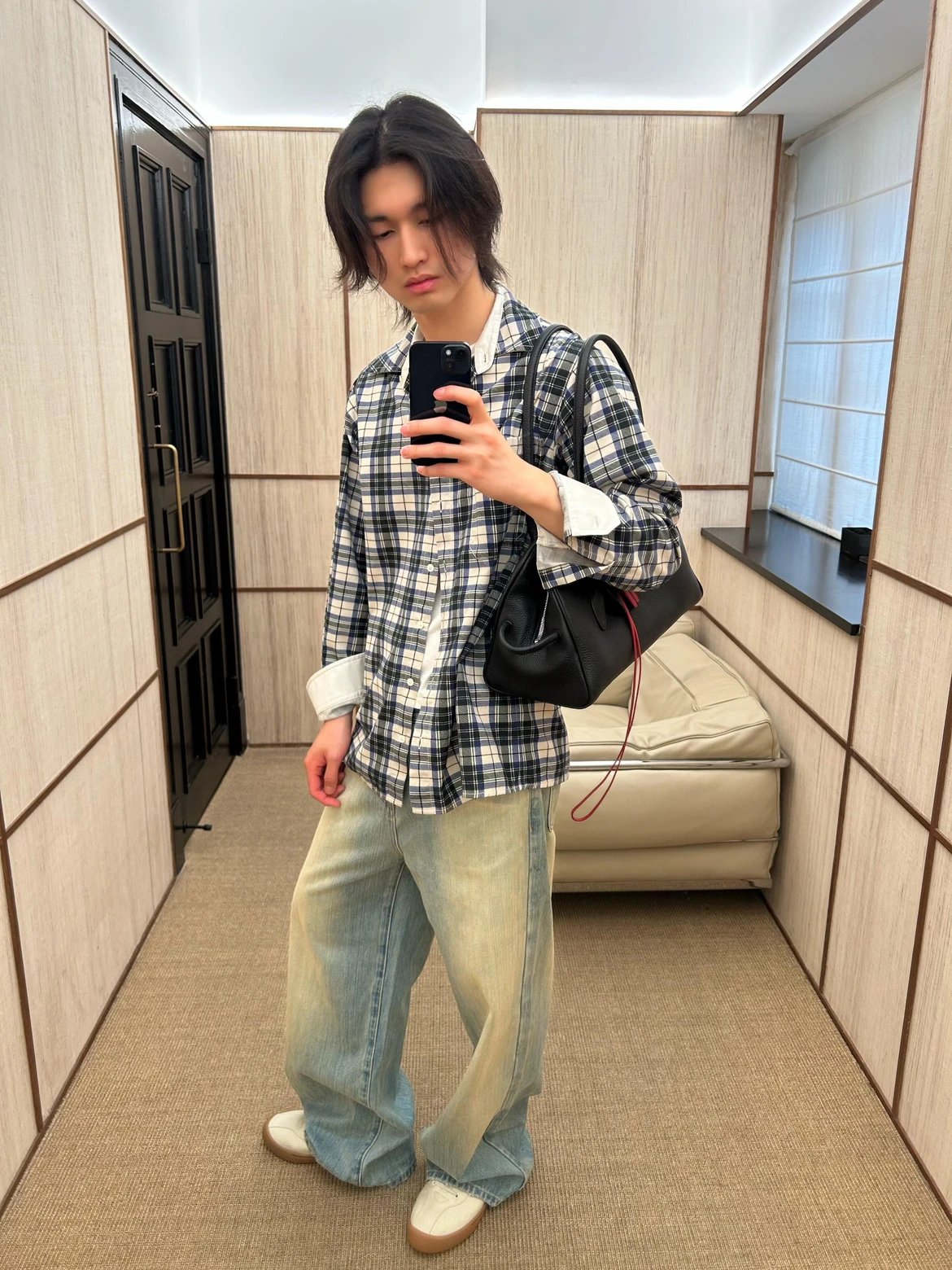 RD-C337 · Reversible Patchwork Check Shirt showcase view 12