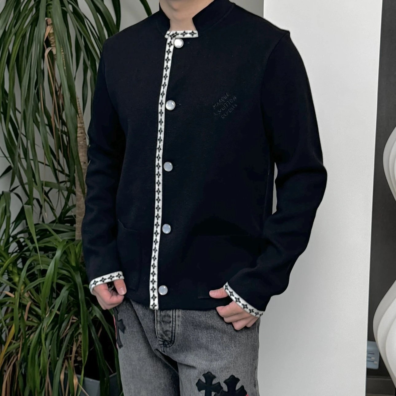 RD-C230 · Wool Knit Collarless Jacket showcase view 4