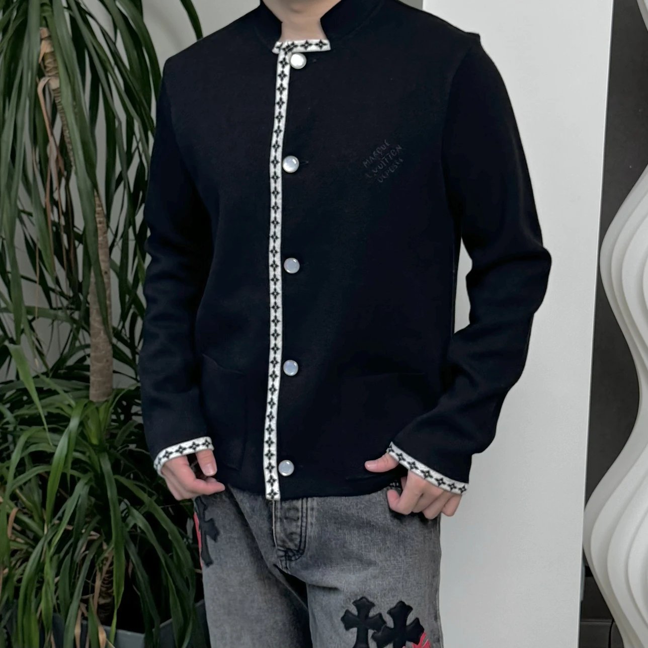 RD-C230 · Wool Knit Collarless Jacket showcase view 5