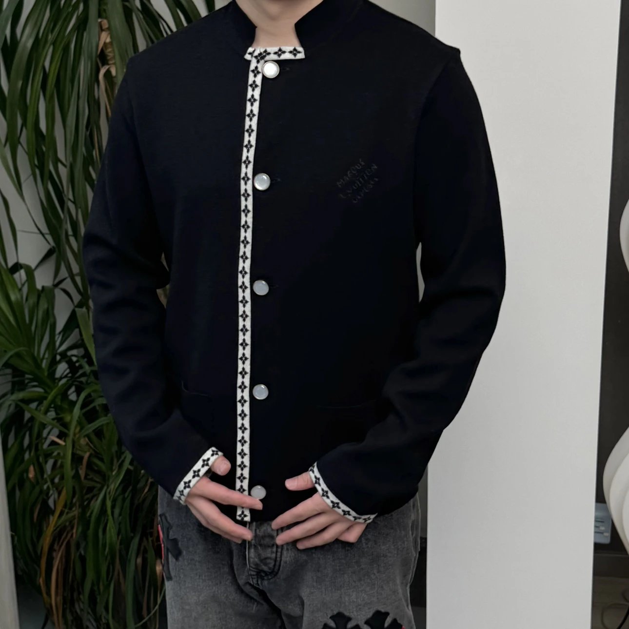RD-C230 · Wool Knit Collarless Jacket showcase view 6