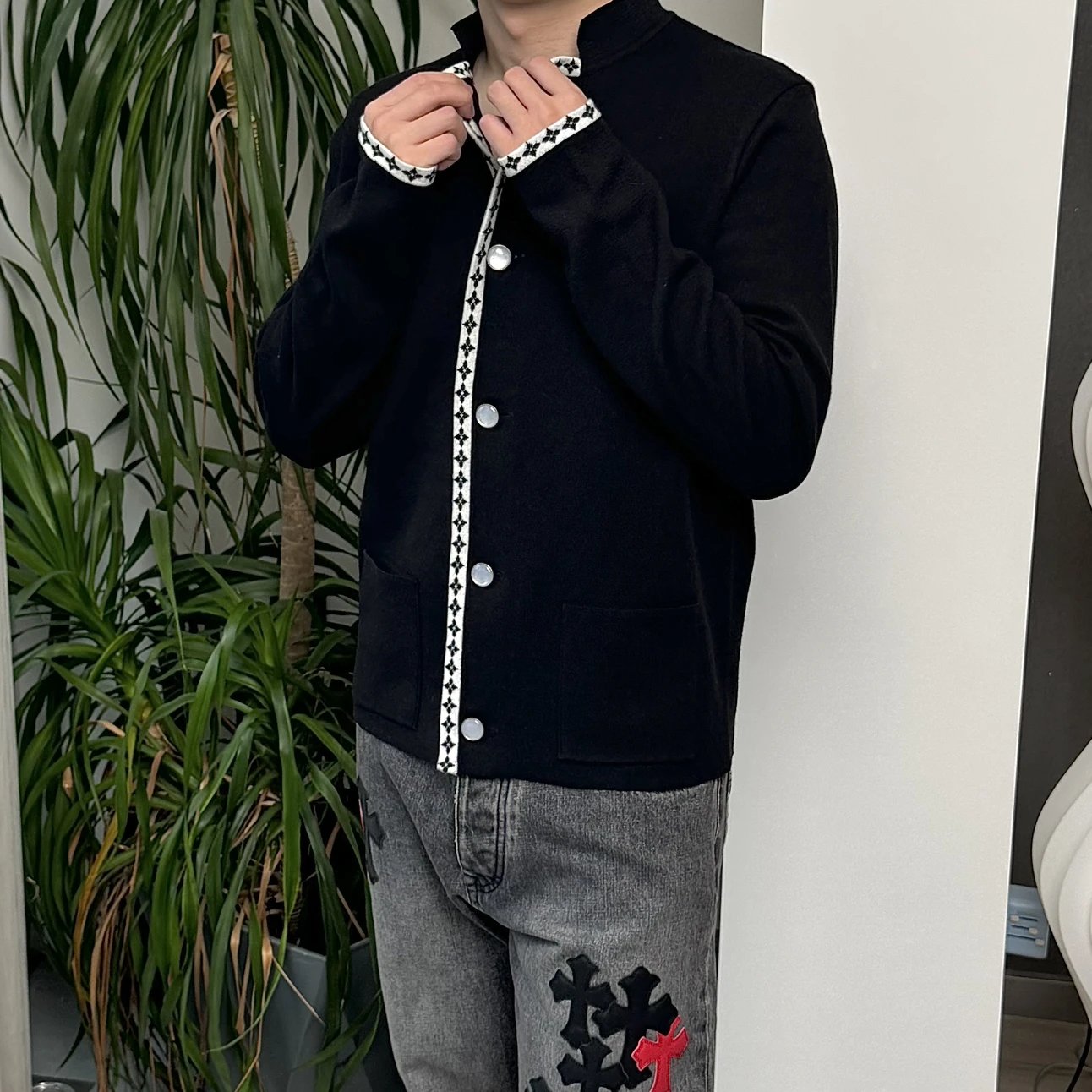 RD-C230 · Wool Knit Collarless Jacket showcase view 7