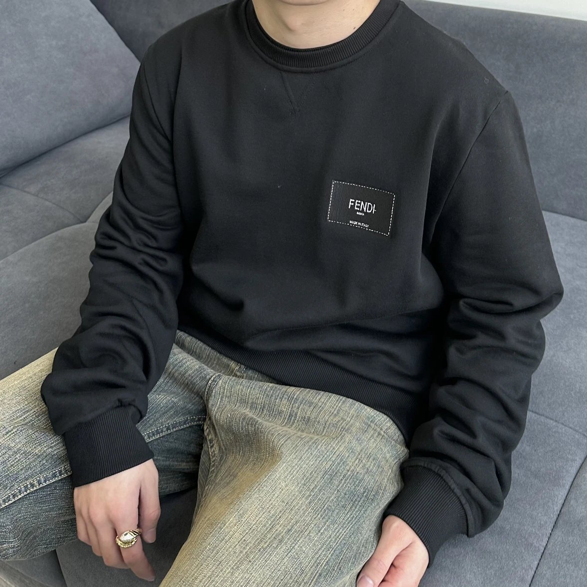 RD-C266 · Embroidered Crewneck Sweatshirt showcase view 6