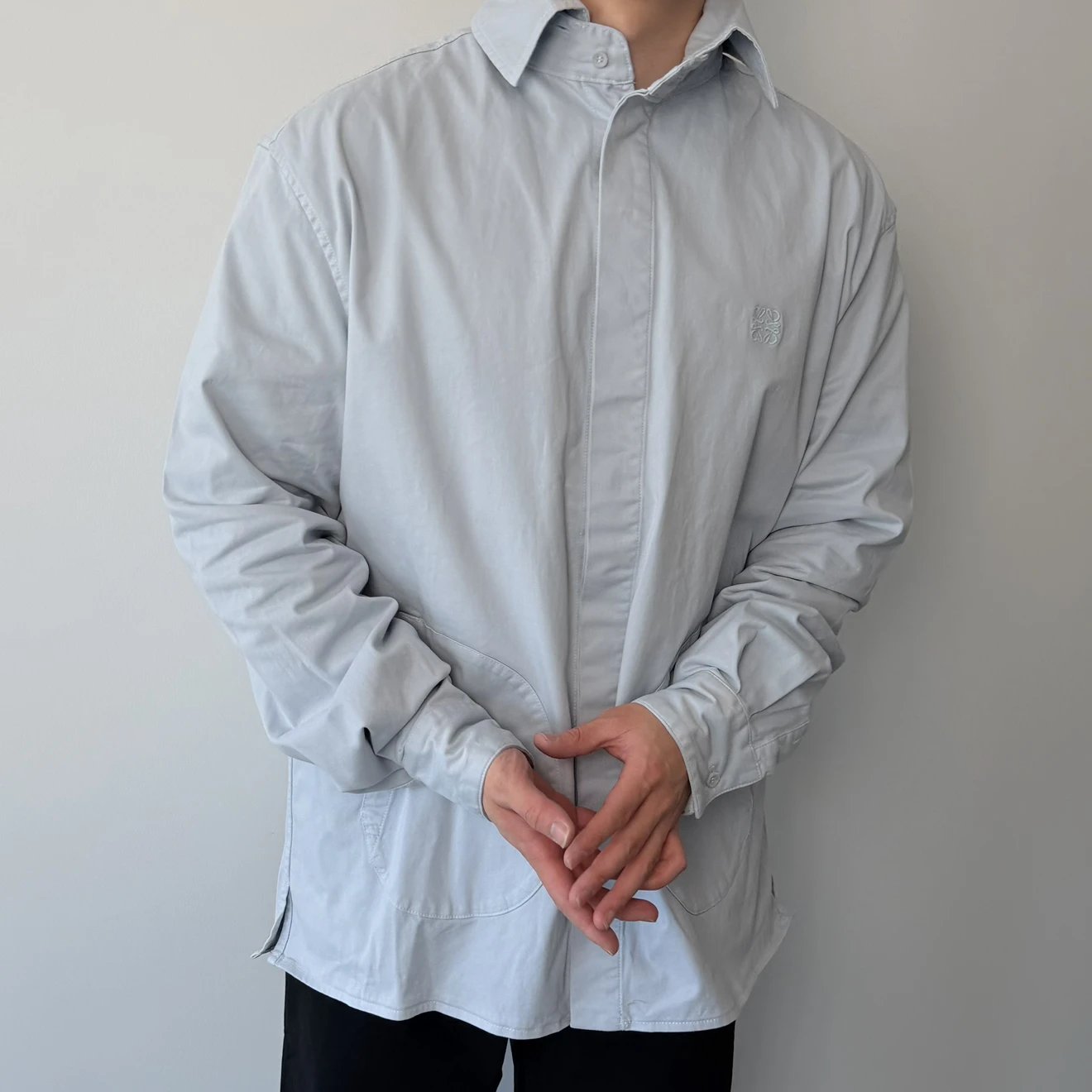RD-C339 · Haze Blue Hooded Shirt Jacket showcase view 1