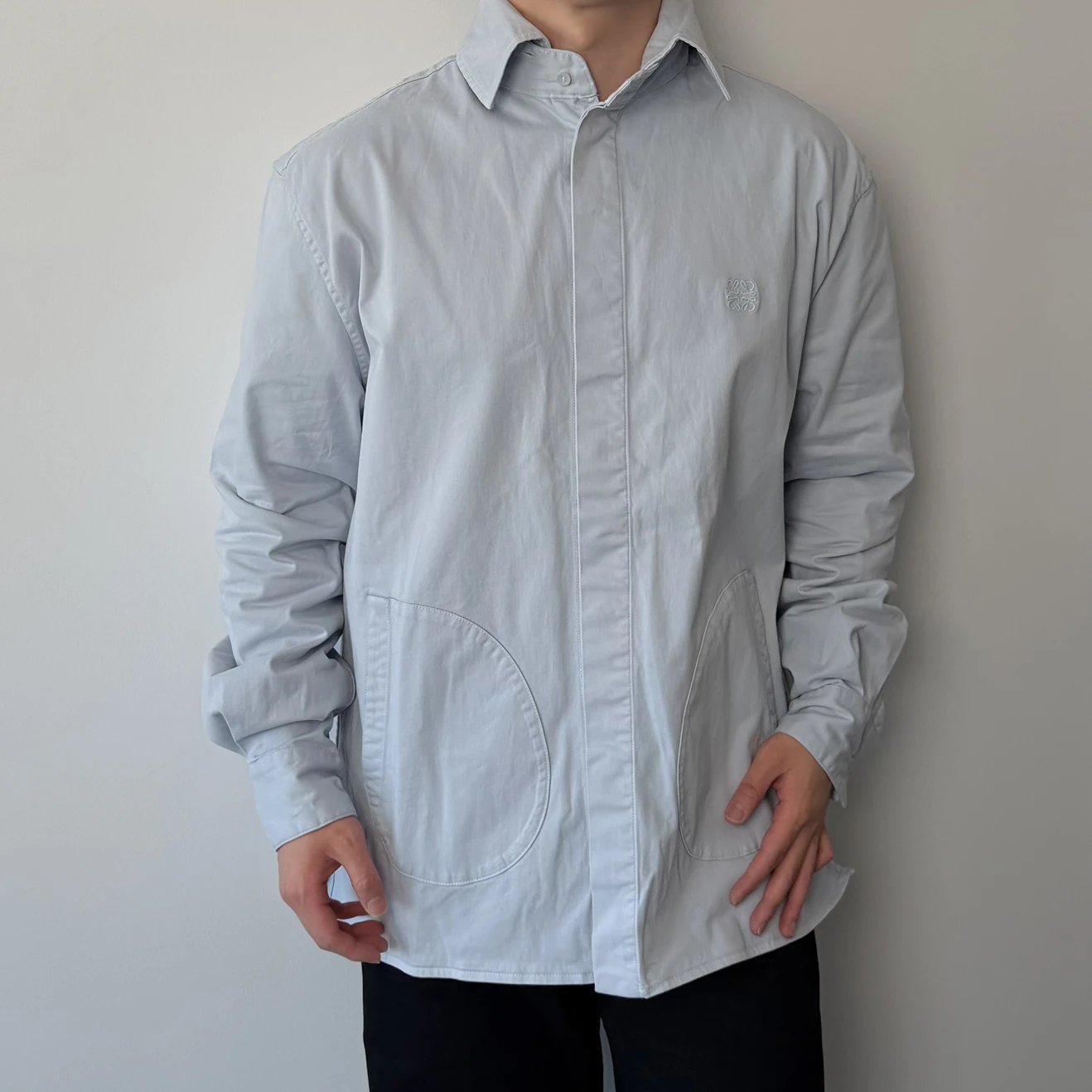 RD-C339 · Haze Blue Hooded Shirt Jacket showcase view 3