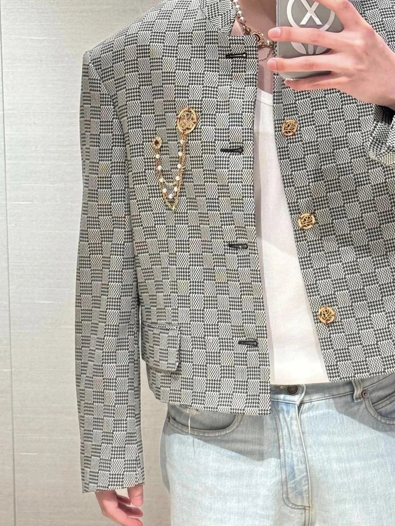 RD-C232 · Houndstooth Cropped Jacket showcase view 7