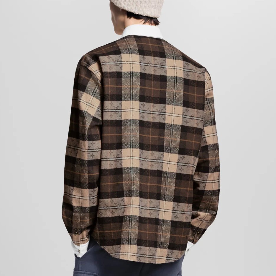 RD-C341 · Maillard Check Layered-Collar Polo Shirt showcase view 1