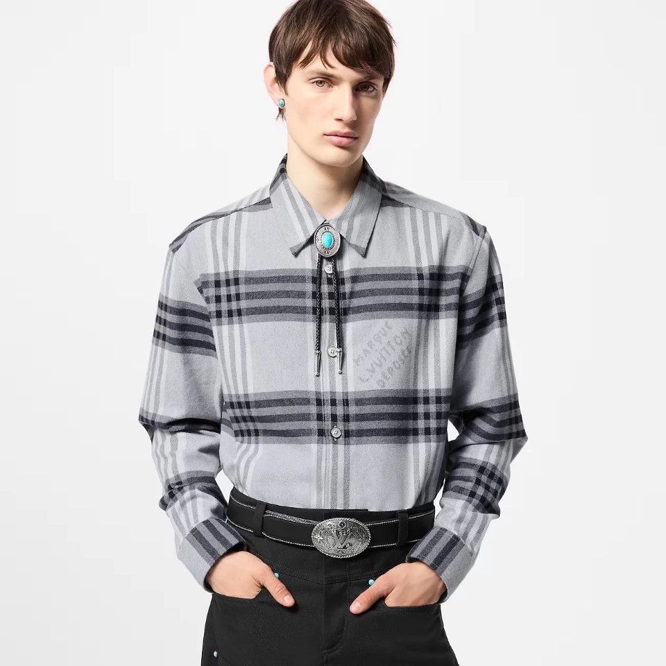 RD-C342 · Large-Check Flannel Jacquard Shirt showcase view 1