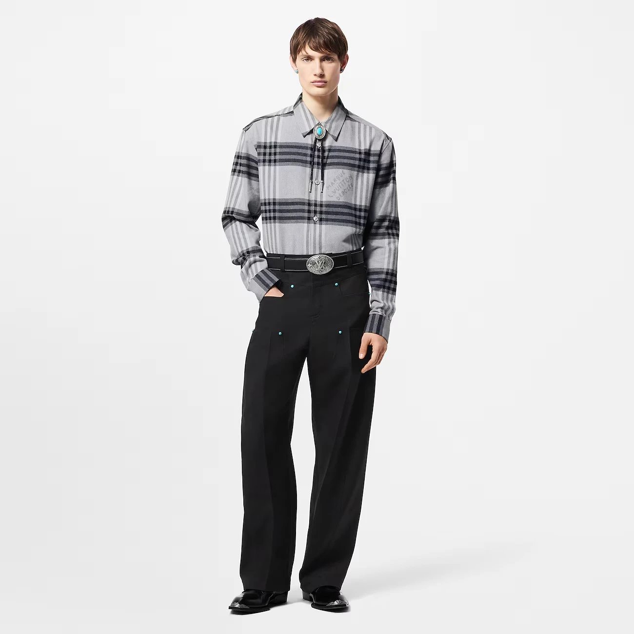 RD-C342 · Large-Check Flannel Jacquard Shirt showcase view 2
