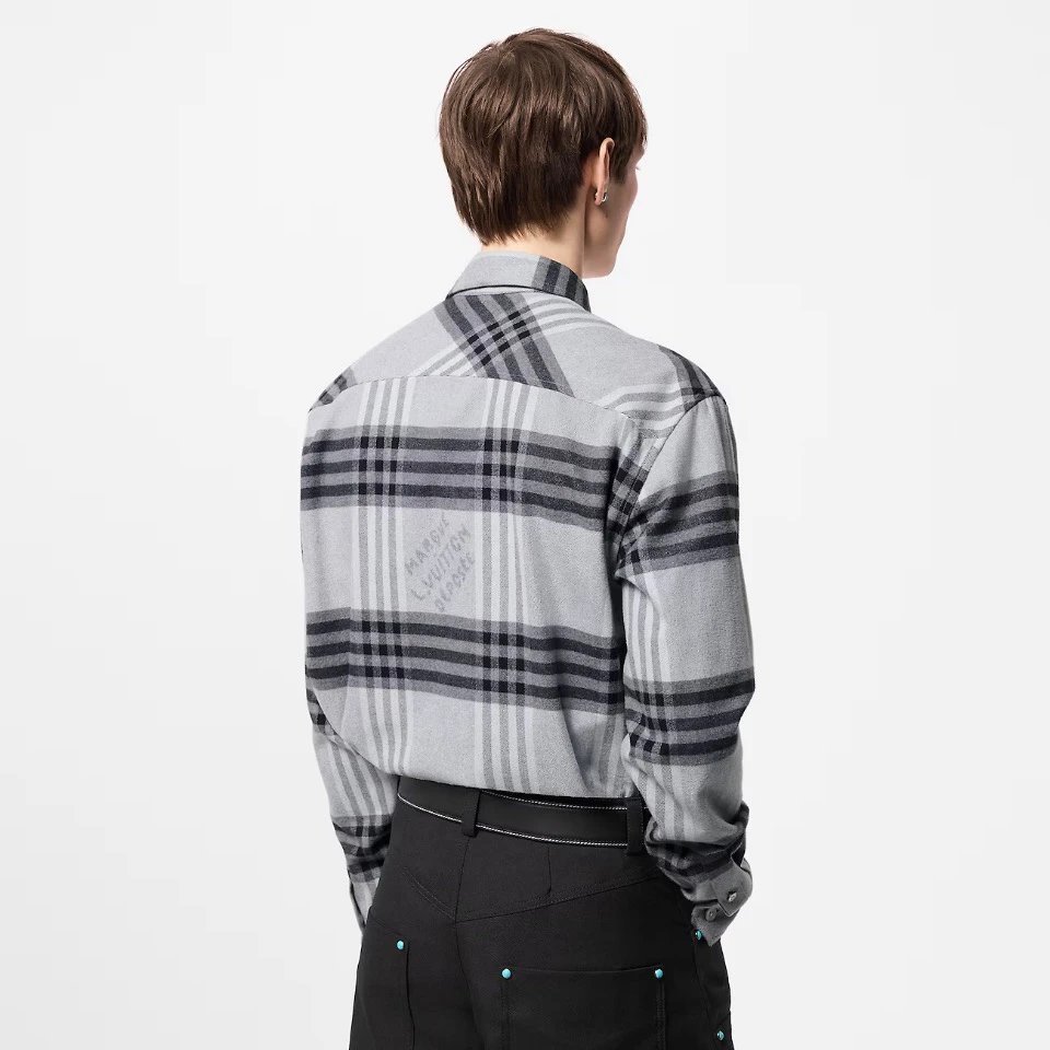 RD-C342 · Large-Check Flannel Jacquard Shirt showcase view 3