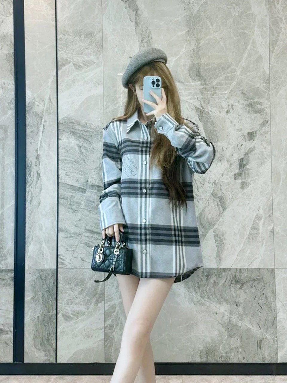 RD-C342 · Large-Check Flannel Jacquard Shirt showcase view 5