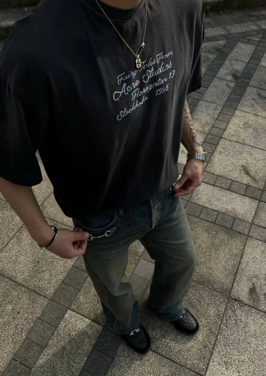 RD-C168 · 1996 Flocked Script Relaxed T-Shirt showcase view 2