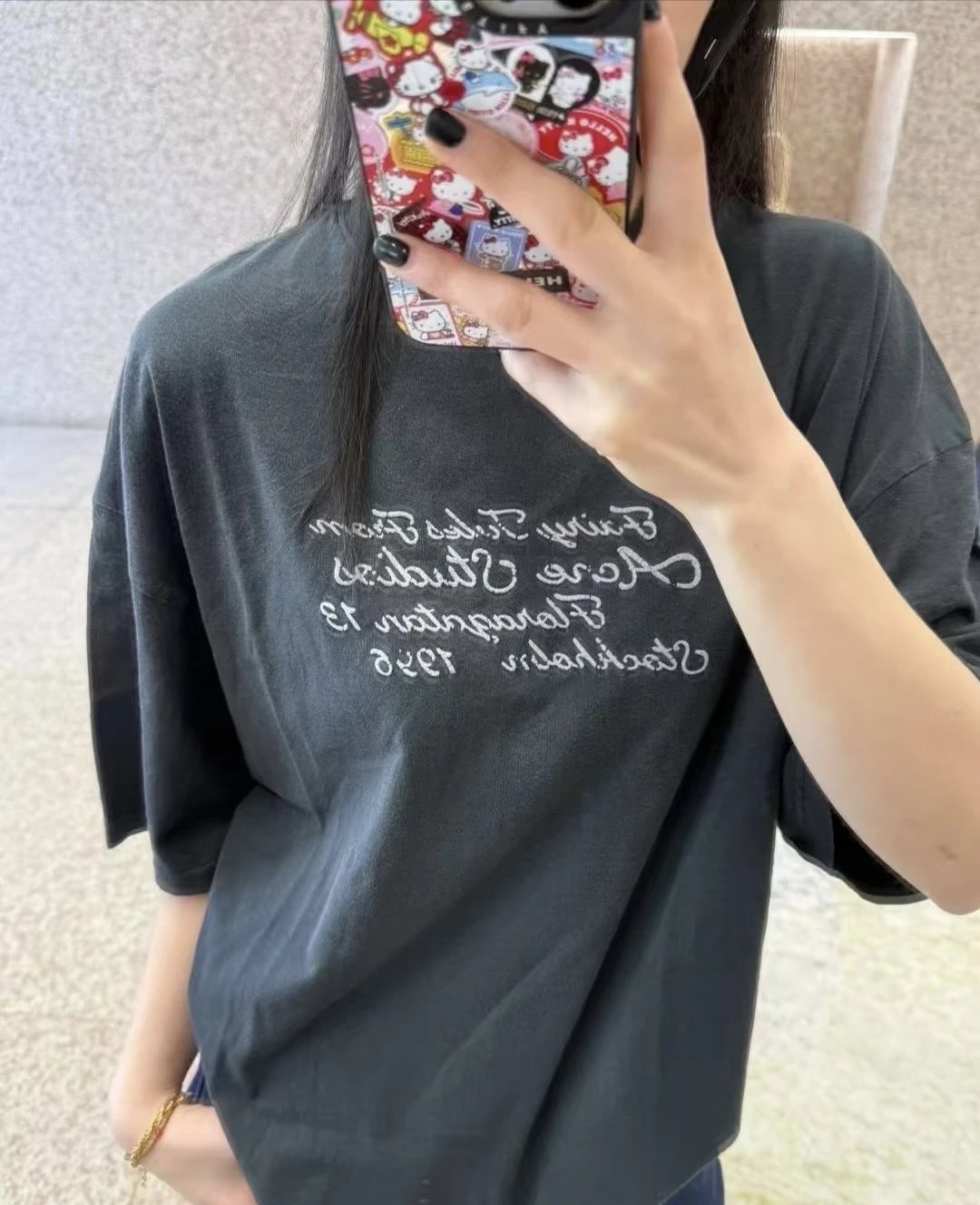RD-C168 · 1996 Flocked Script Relaxed T-Shirt showcase view 7