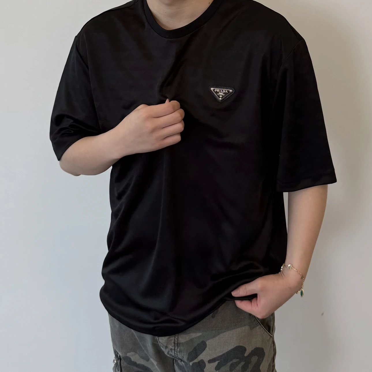 RD-C050 · Logo-Plaque Plain-Knit T-Shirt showcase view 1