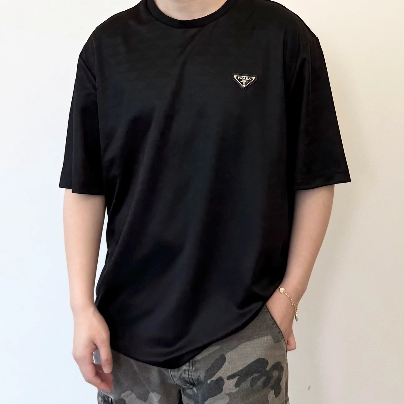 RD-C050 · Logo-Plaque Plain-Knit T-Shirt showcase view 2