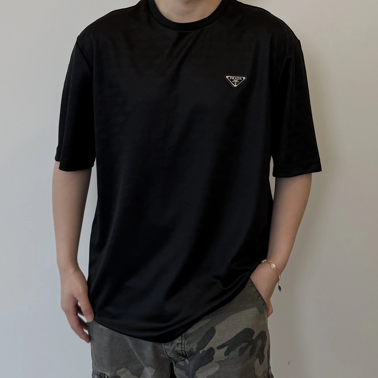 RD-C050 · Logo-Plaque Plain-Knit T-Shirt showcase view 5