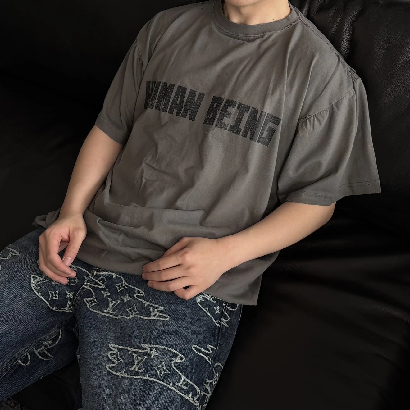 RD-C172 · Human Being Oversized Distressed T-Shirt showcase view 2