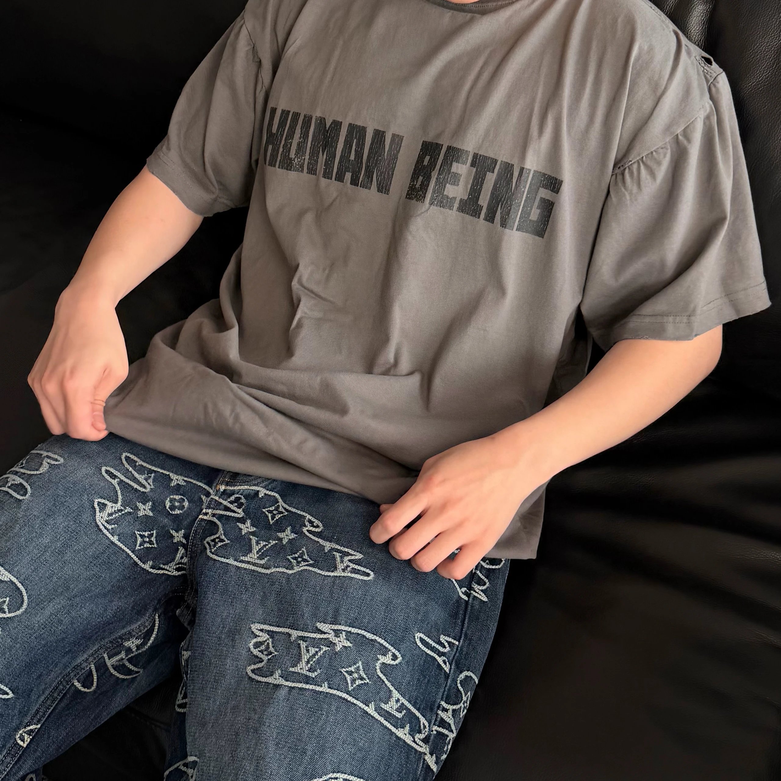 RD-C172 · Human Being Oversized Distressed T-Shirt showcase view 3