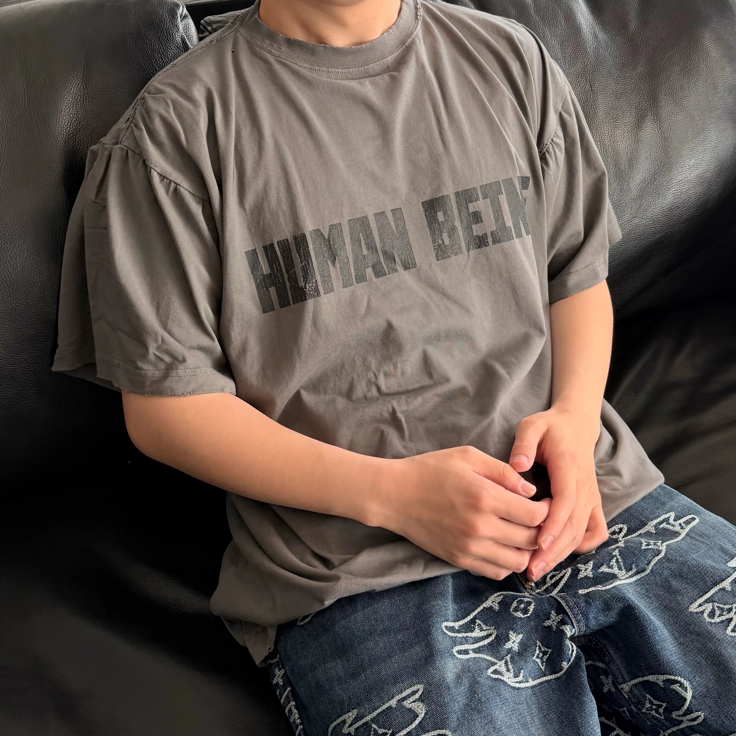 RD-C172 · Human Being Oversized Distressed T-Shirt showcase view 5