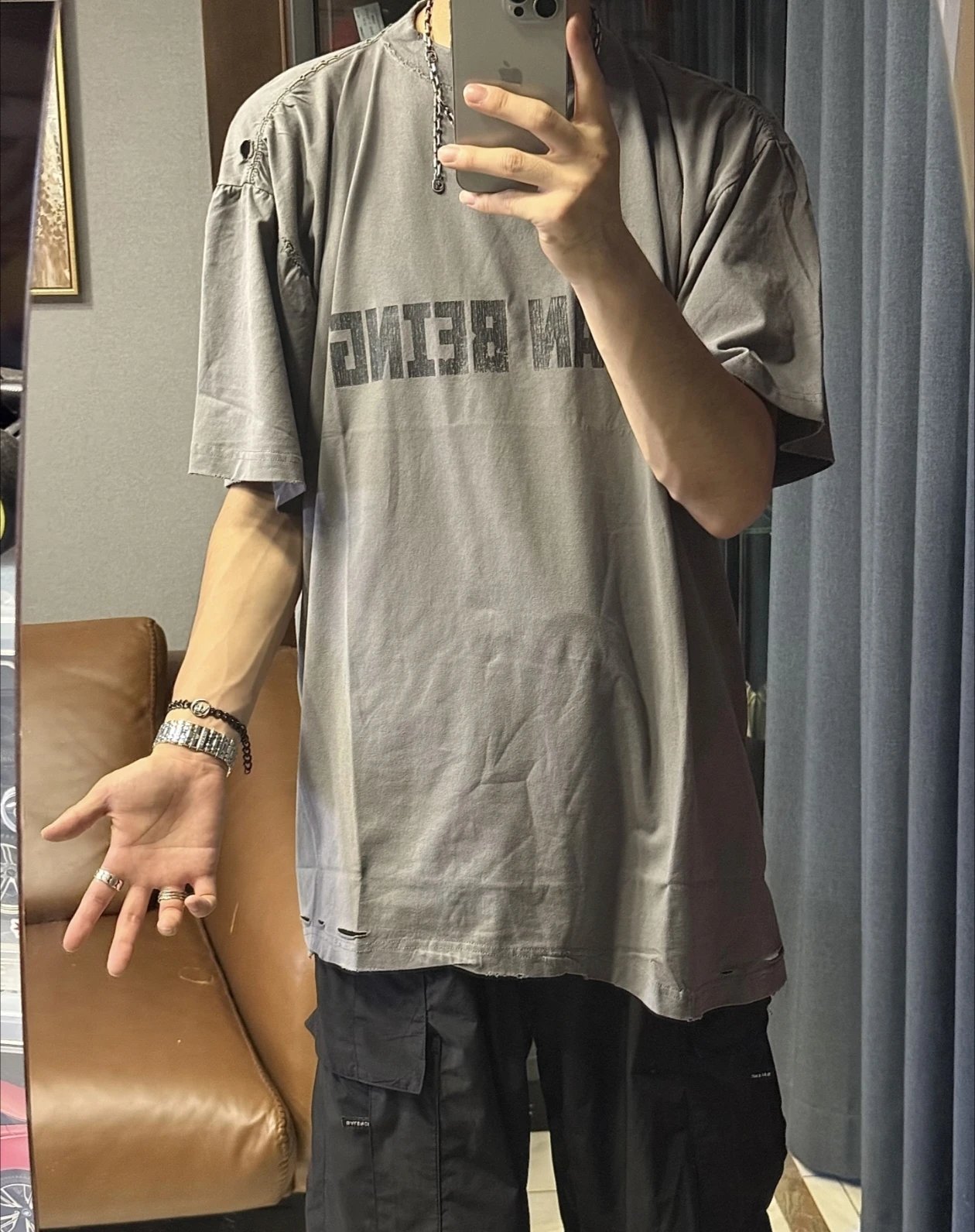 RD-C172 · Human Being Oversized Distressed T-Shirt showcase view 16