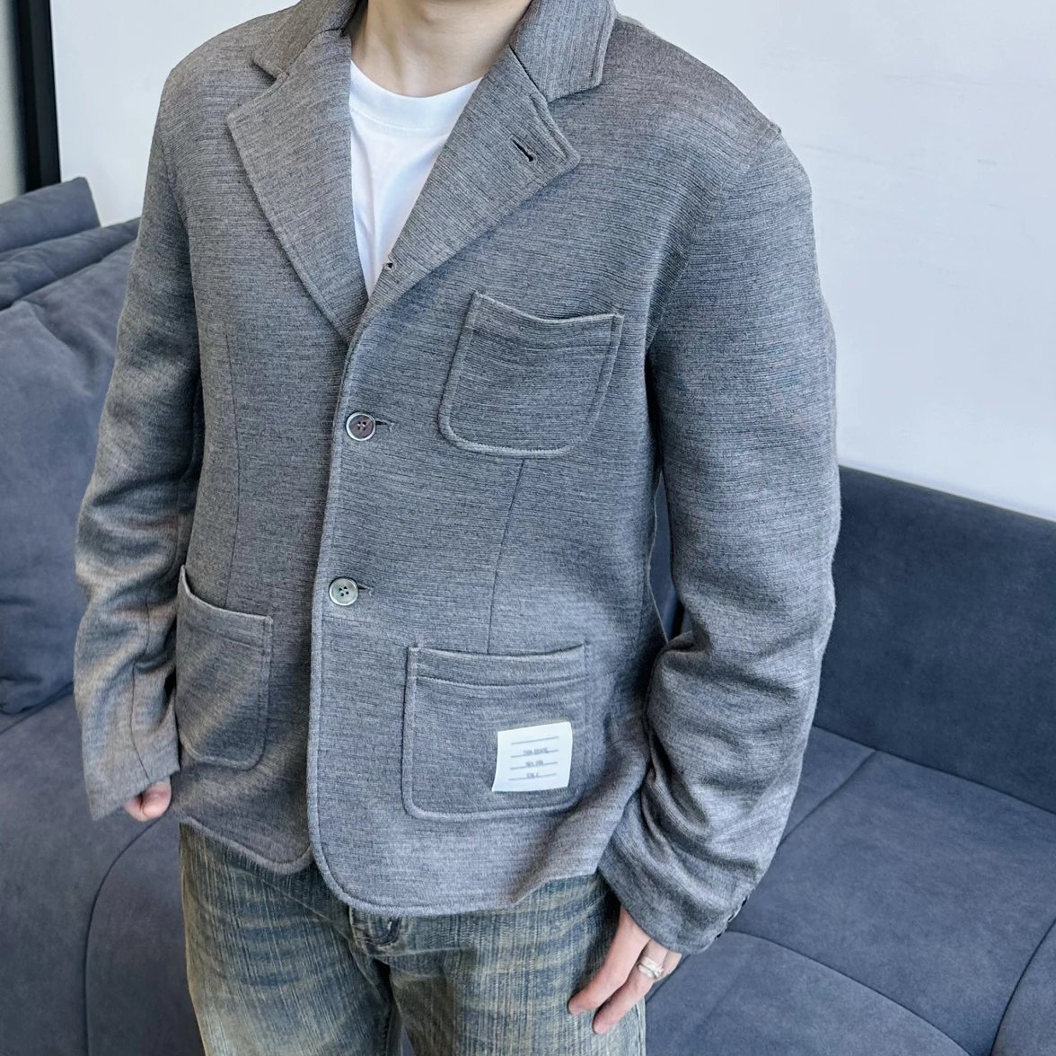 RD-C234 · Grey Wool-Blend Single-Breasted Jacket showcase view 2