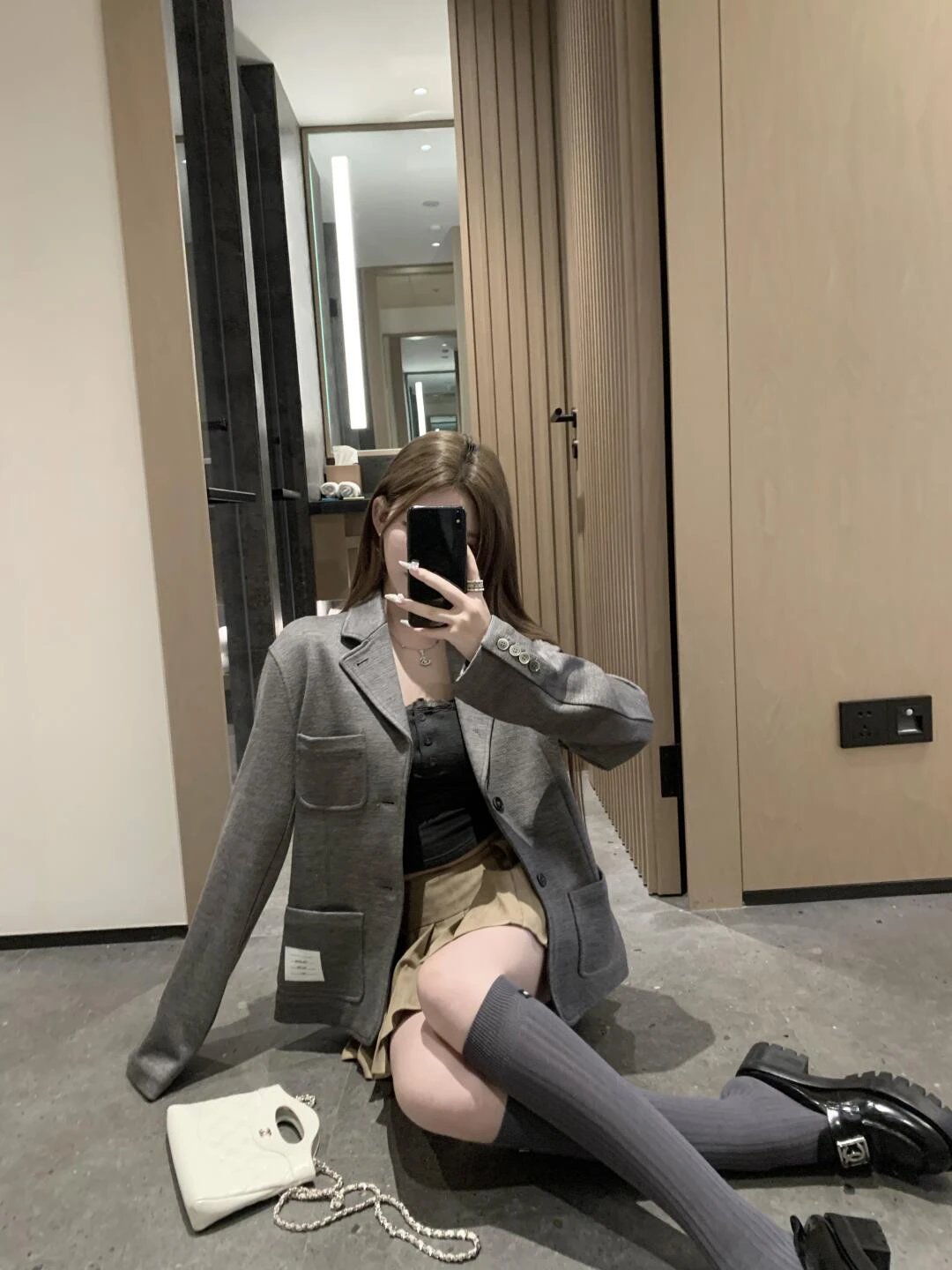RD-C234 · Grey Wool-Blend Single-Breasted Jacket showcase view 5