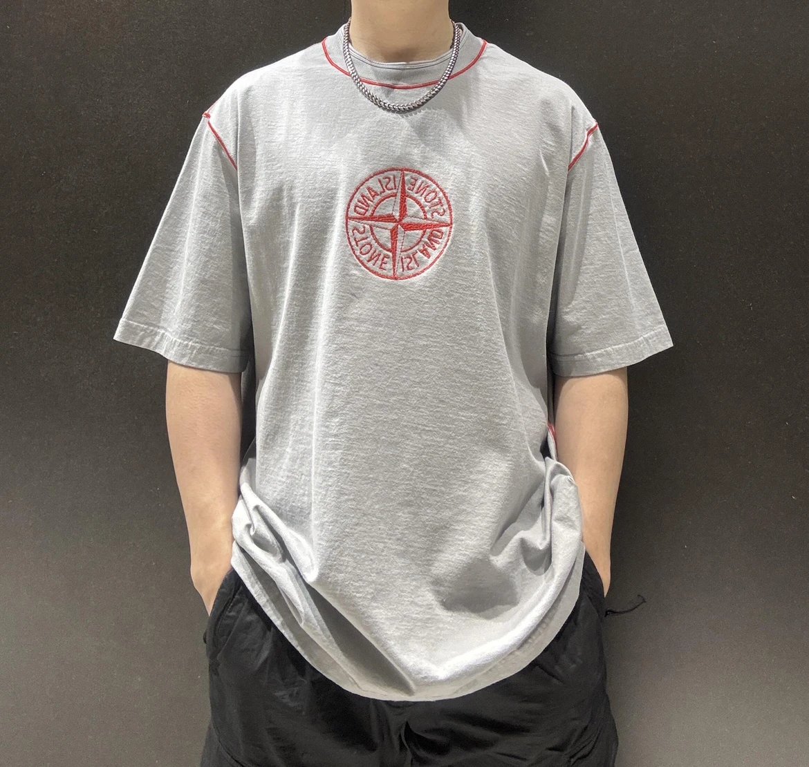 RD-C179 · Year of the Snake Embroidered T-Shirt – Grey showcase view 2