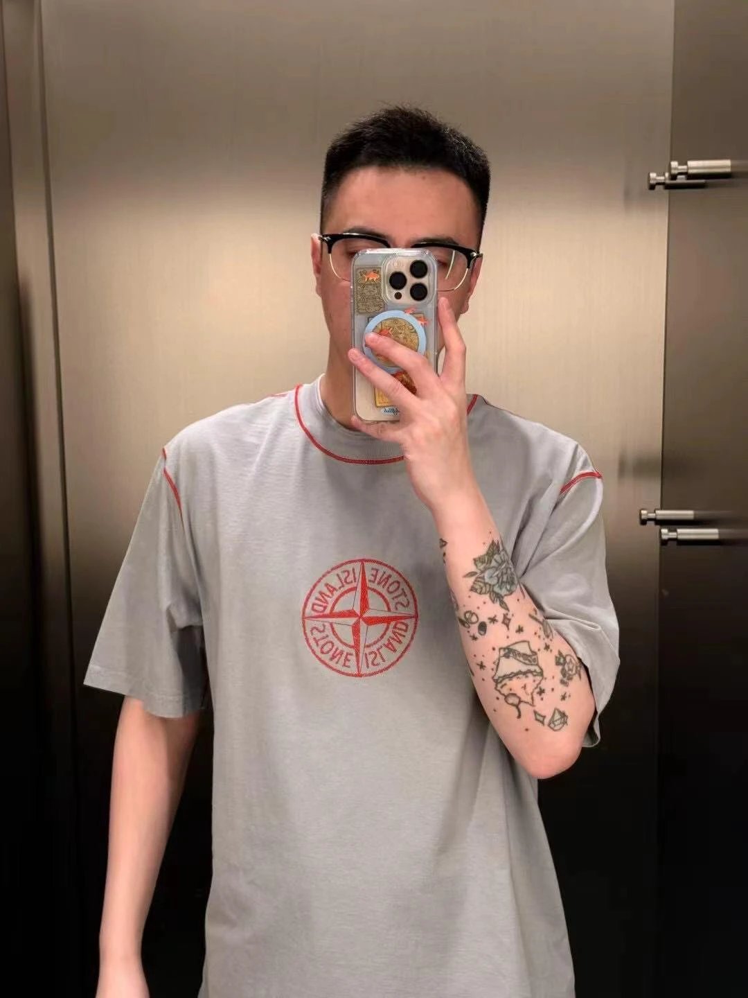 RD-C179 · Year of the Snake Embroidered T-Shirt – Grey showcase view 7