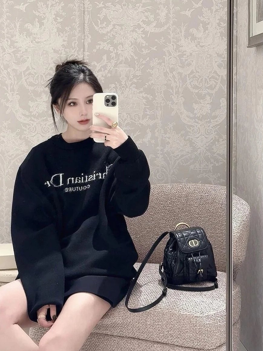 RD-C374 · Black Letter-Jacquard Crewneck Sweater showcase view 6