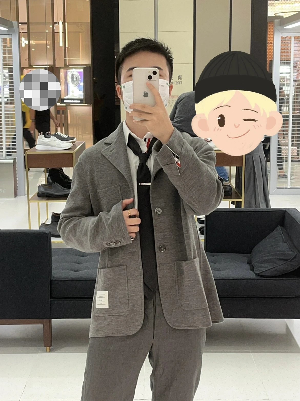 RD-C236 · Grey Single-Breasted Casual Blazer showcase view 3