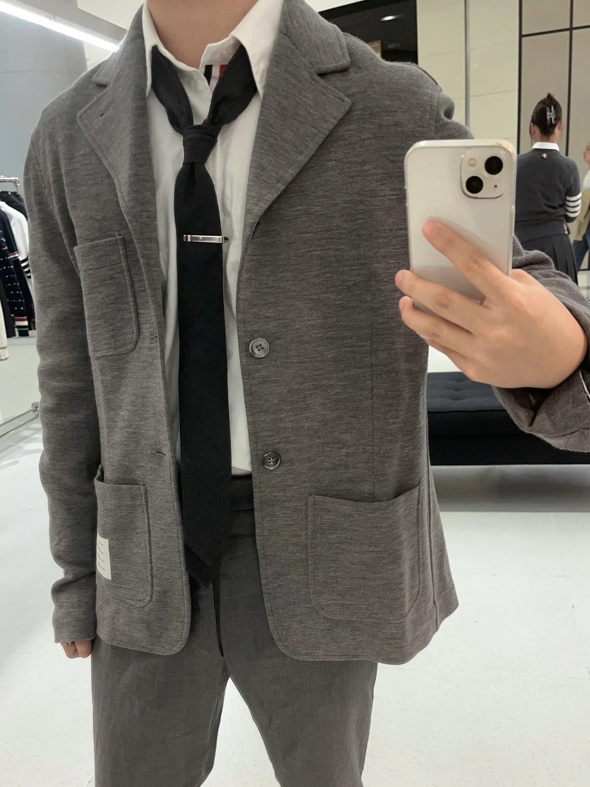 RD-C236 · Grey Single-Breasted Casual Blazer showcase view 4