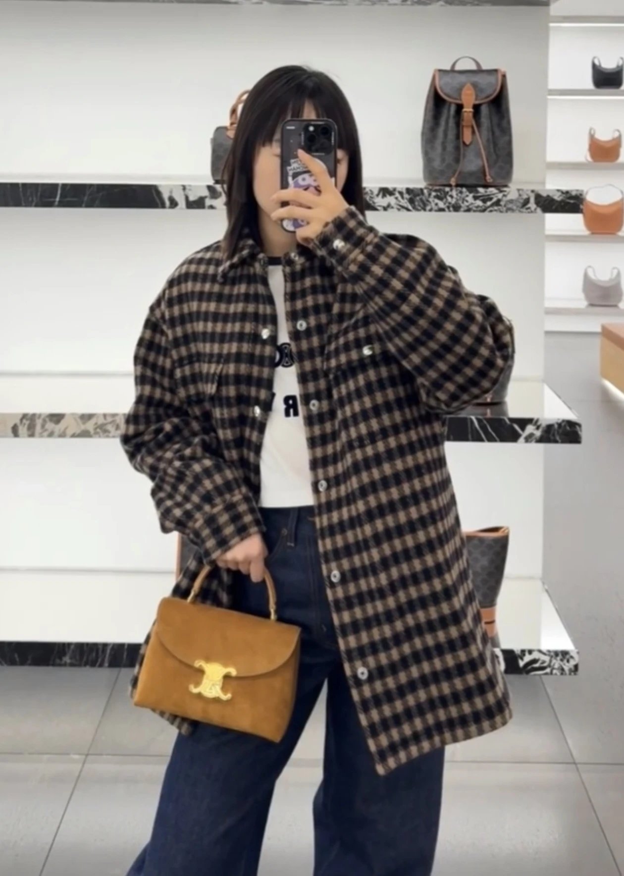RD-C344 · Brown Checked Wool-Look Overshirt showcase view 15